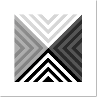 Black Gray White Triangular Posters and Art